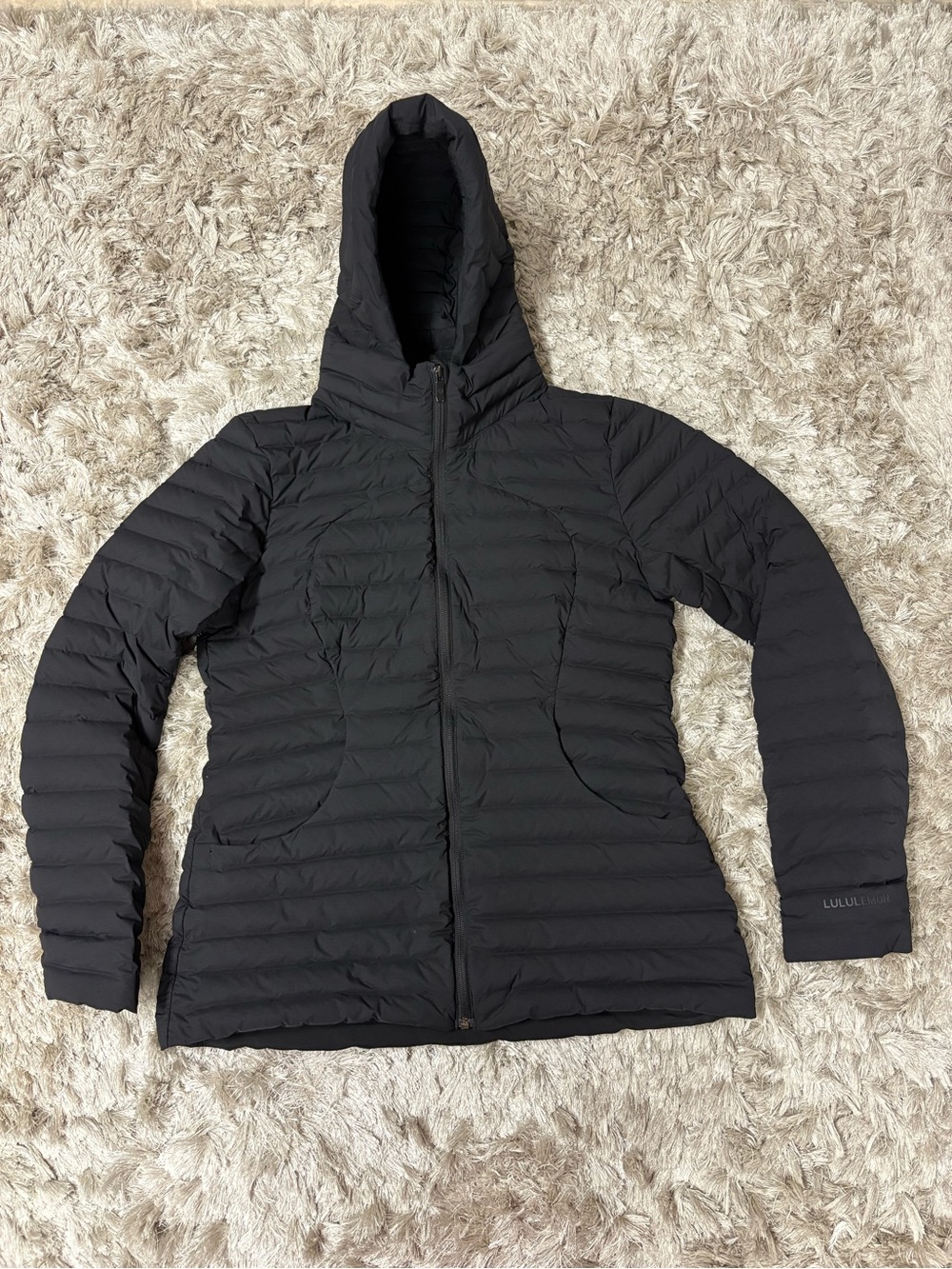 lululemon athletica Women’s Black Hooded Packable Down Jacket Sz 12